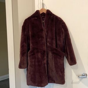 NWOT silky soft faux fur coat